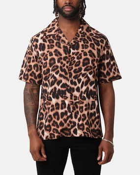 natural fiber Vintage Wash XXIII Leopard Button Up Shirt Leopard