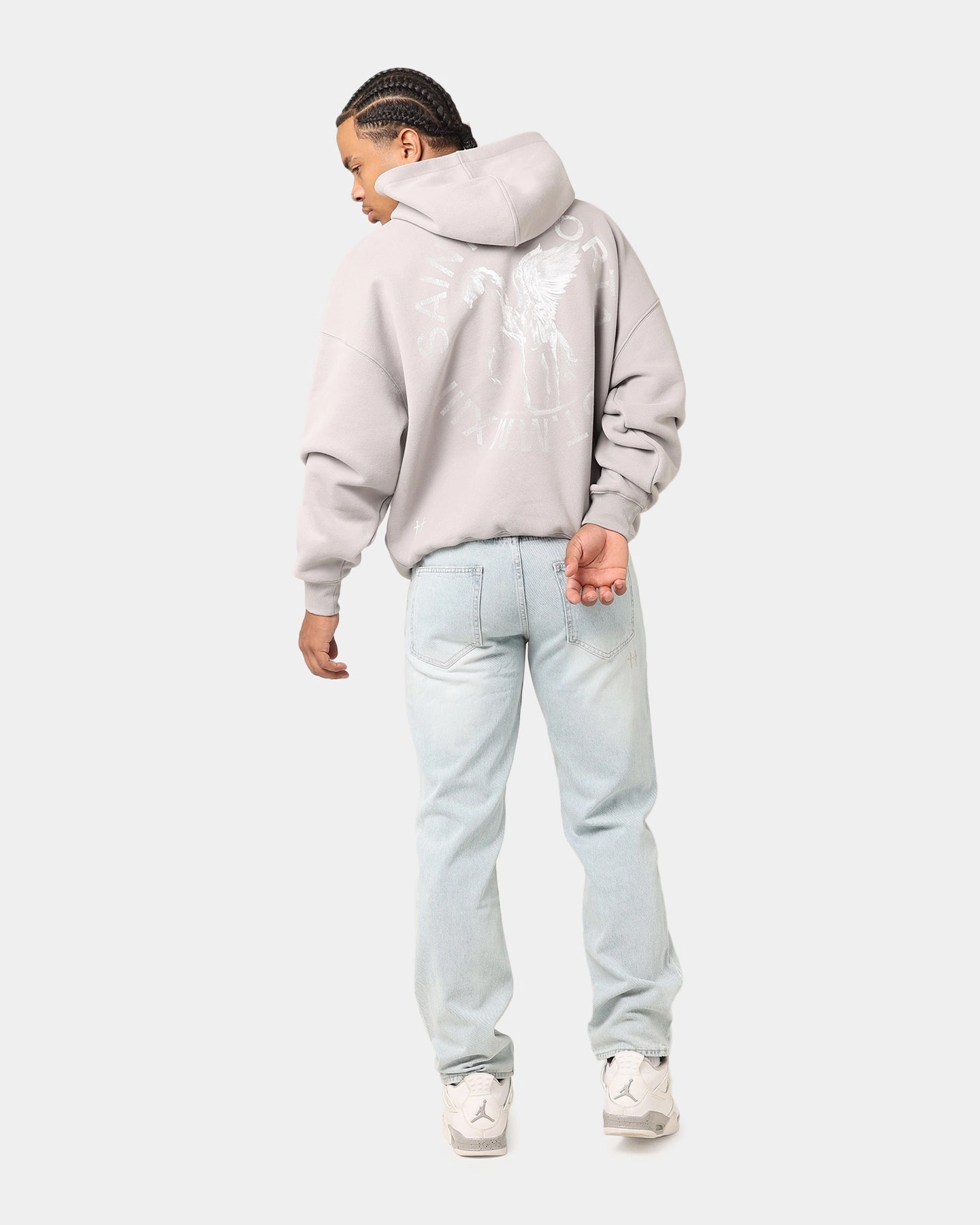 Saint Morta Pegasus Premium Hoodie Grey Mittens Short-sleeved