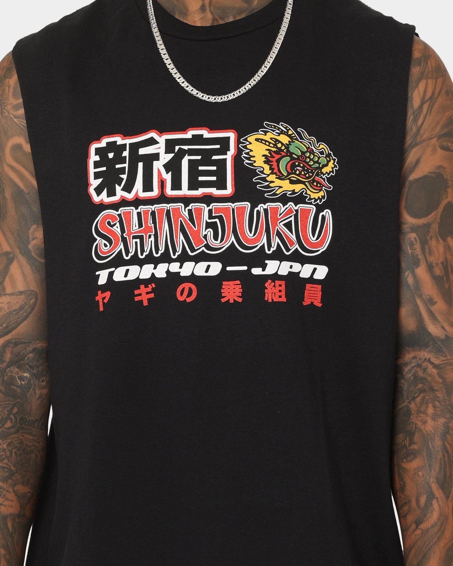 Comfort Wearable Goat Crew Shinjuku Muscle T-Shirt Black