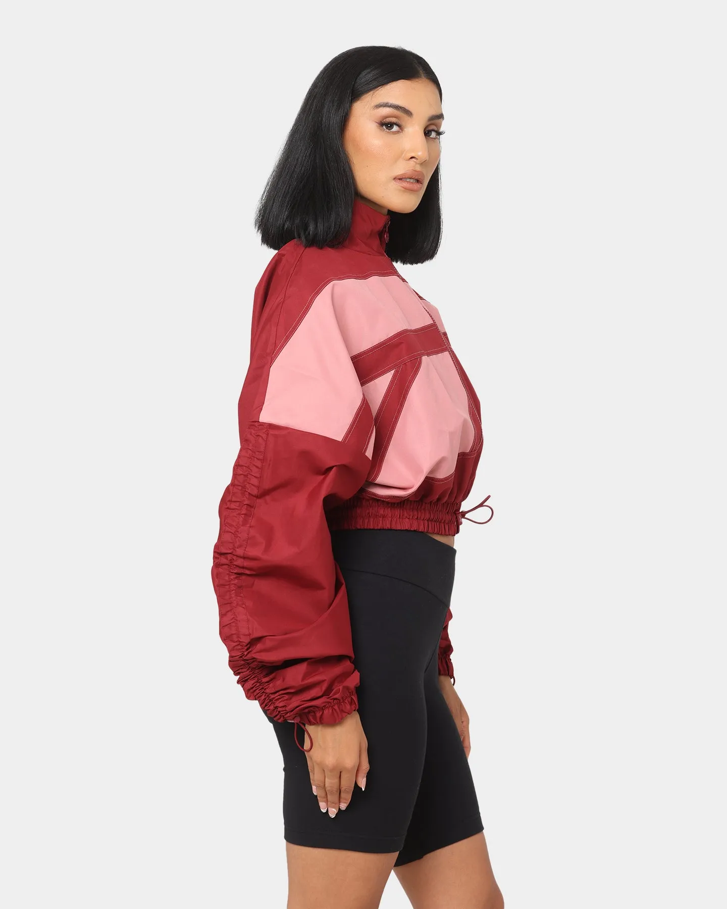 everyday staple Reebok Women's Cardi B X Reebok Woven Satin Jacket Red