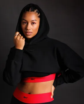 Reebok X Cardi B Women's Cropped Hoodie Black Ideal