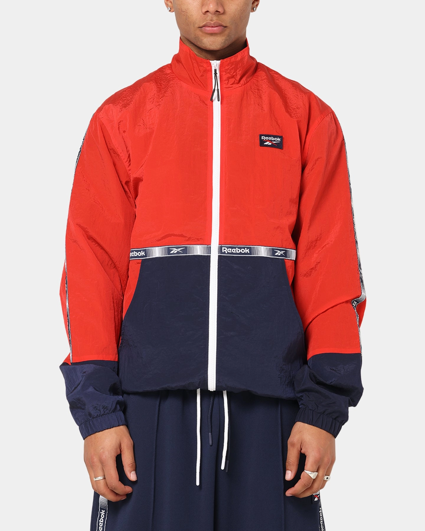 High Collar Support Reebok Archive Track Jacket Red/Navy