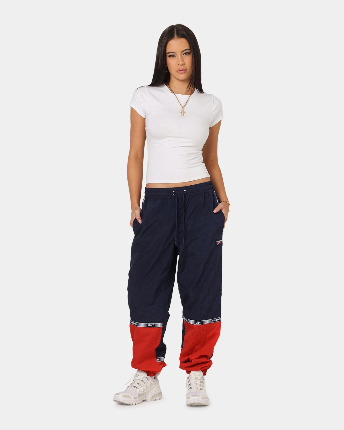 NonSlipInnerGrip CompressionSupport Reebok Colour Block Joggers Navy/Red