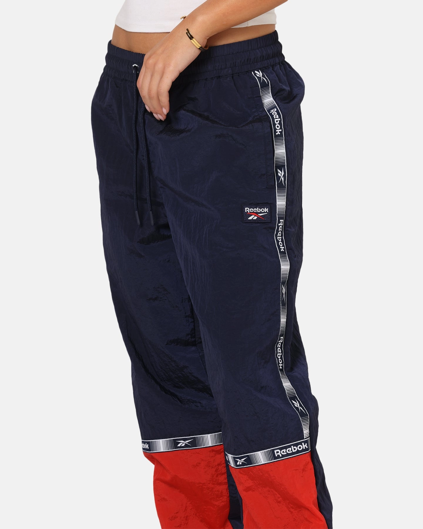 Reebok Colour Block Joggers Navy/Red Modern Design