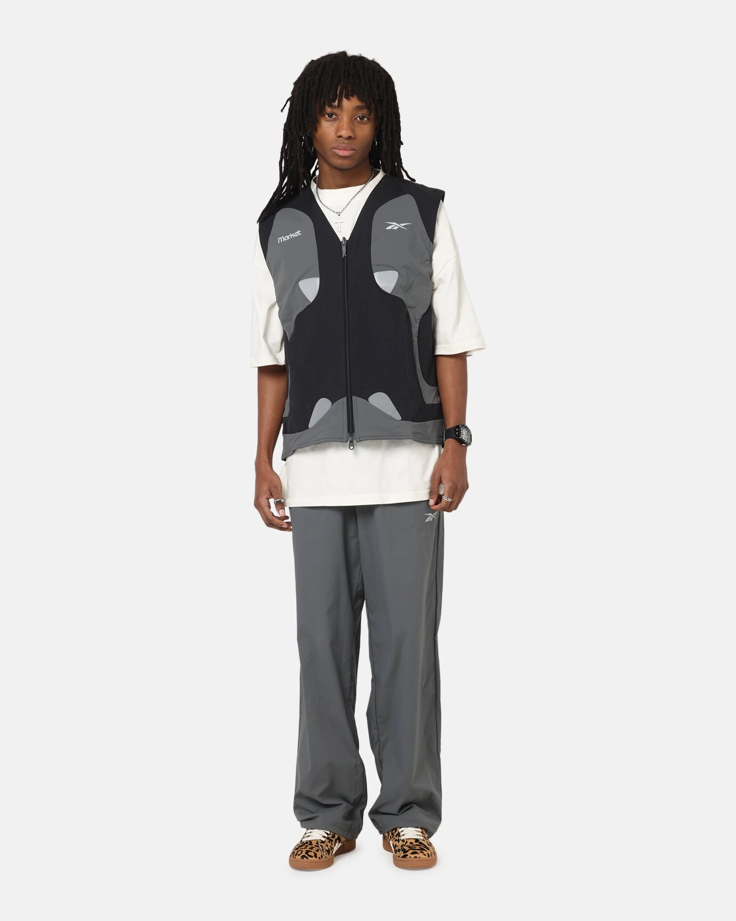 Reebok X Market Reversible Vest Black/Silver second - hand WindproofConstruction