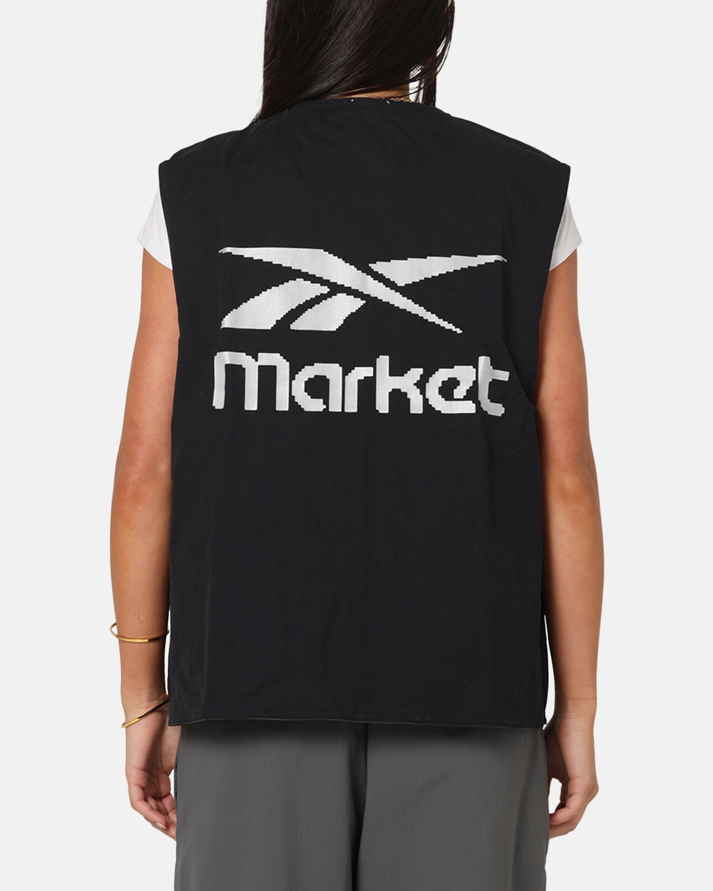 car Reebok X Market Reversible Vest Black/Silver