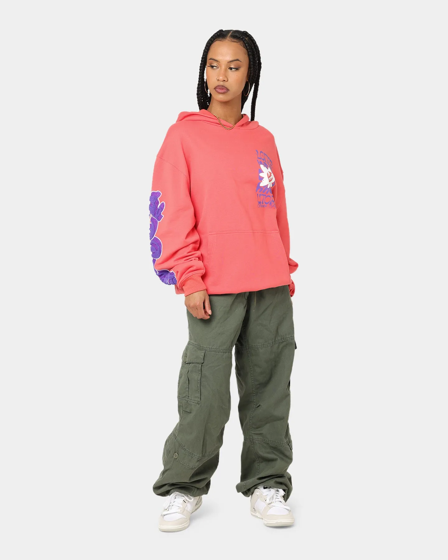 Spread Loiter Fleur Hoodie Pink