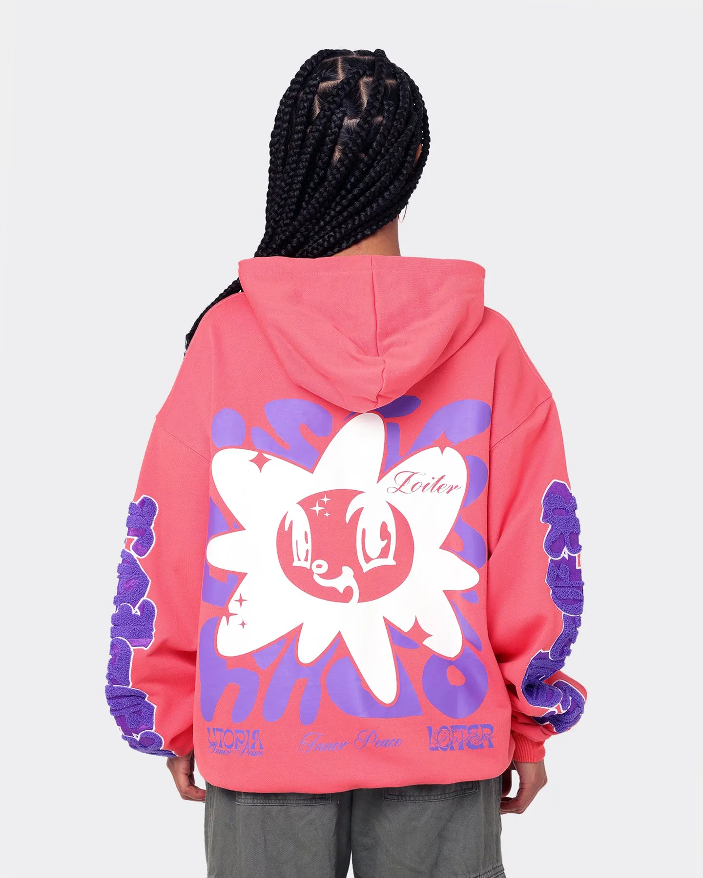 Loiter Fleur Hoodie Pink Lightweight Waterproof