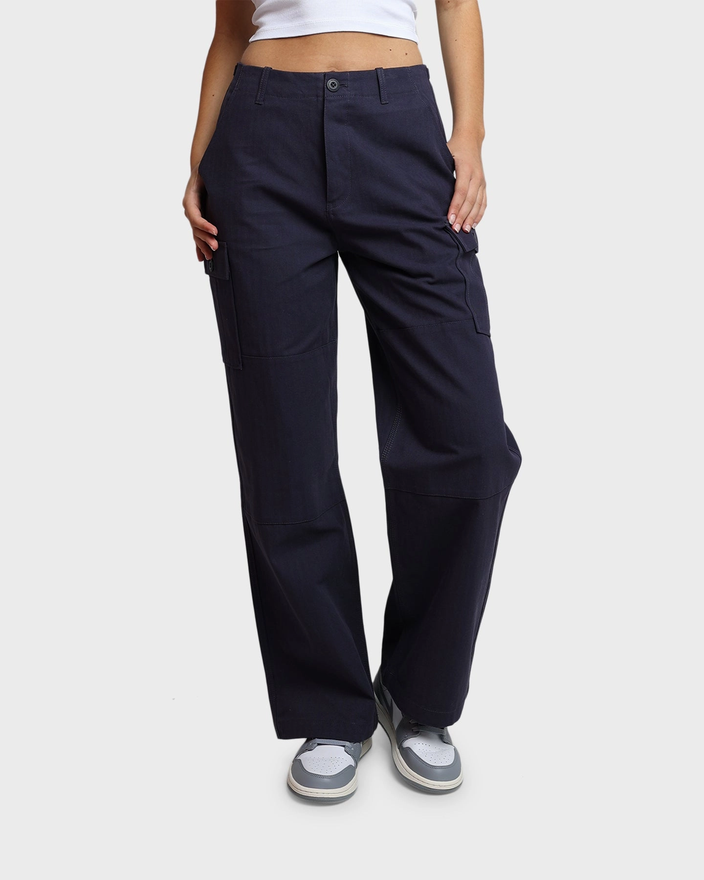 HUF Women's Double Knee Cargo Pants Navy Tagless label