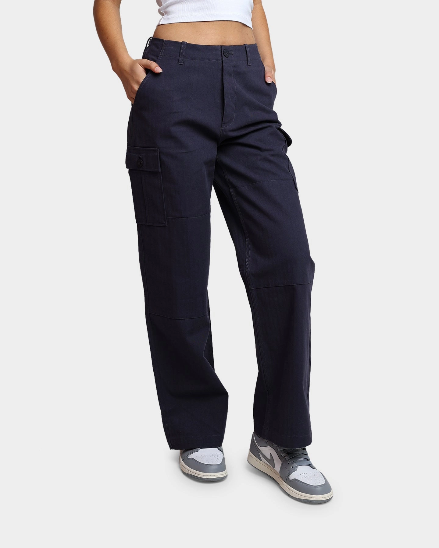 Cozy Layer HUF Women's Double Knee Cargo Pants Navy