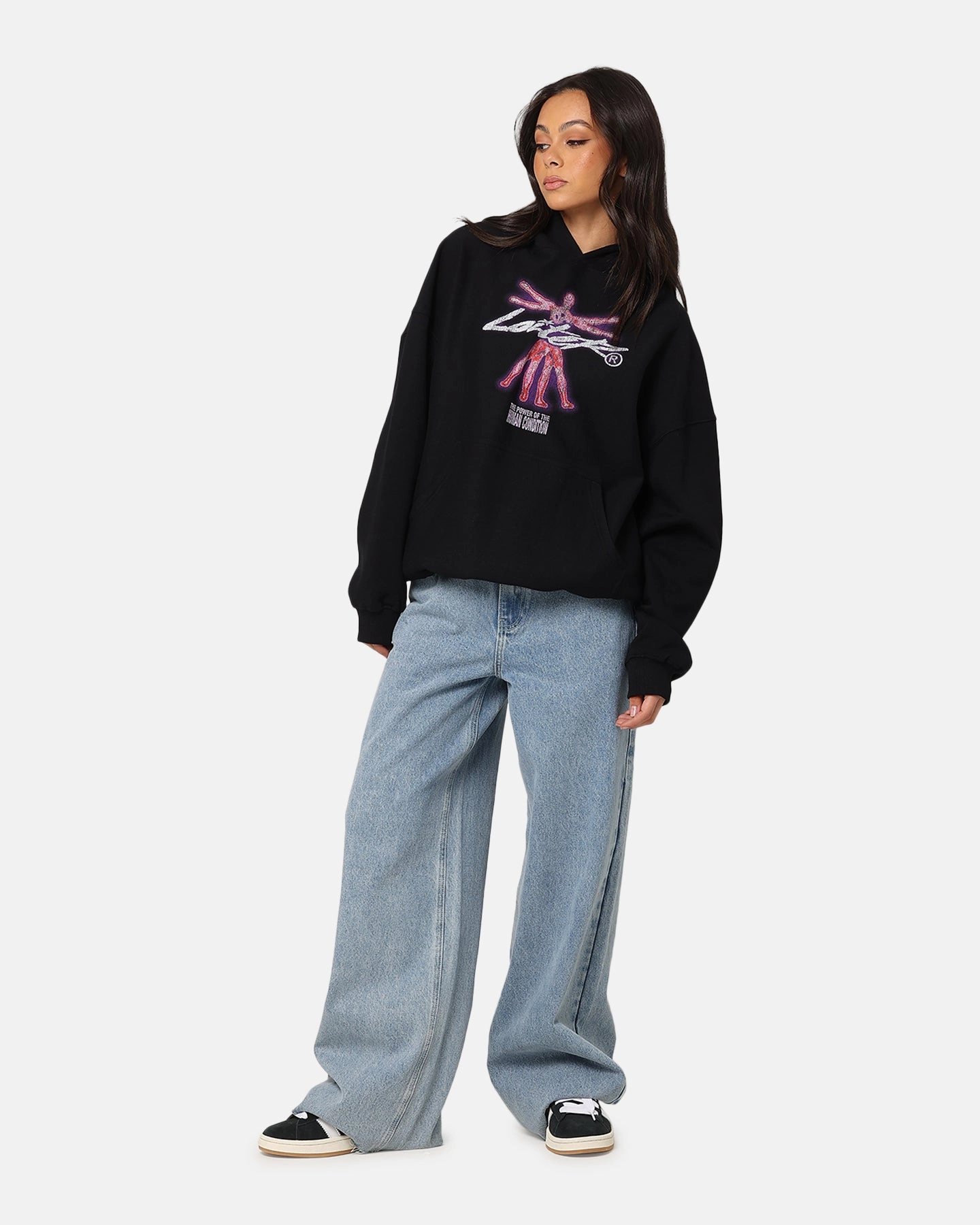 Loiter Human Condition Hoodie Black Observe Persist