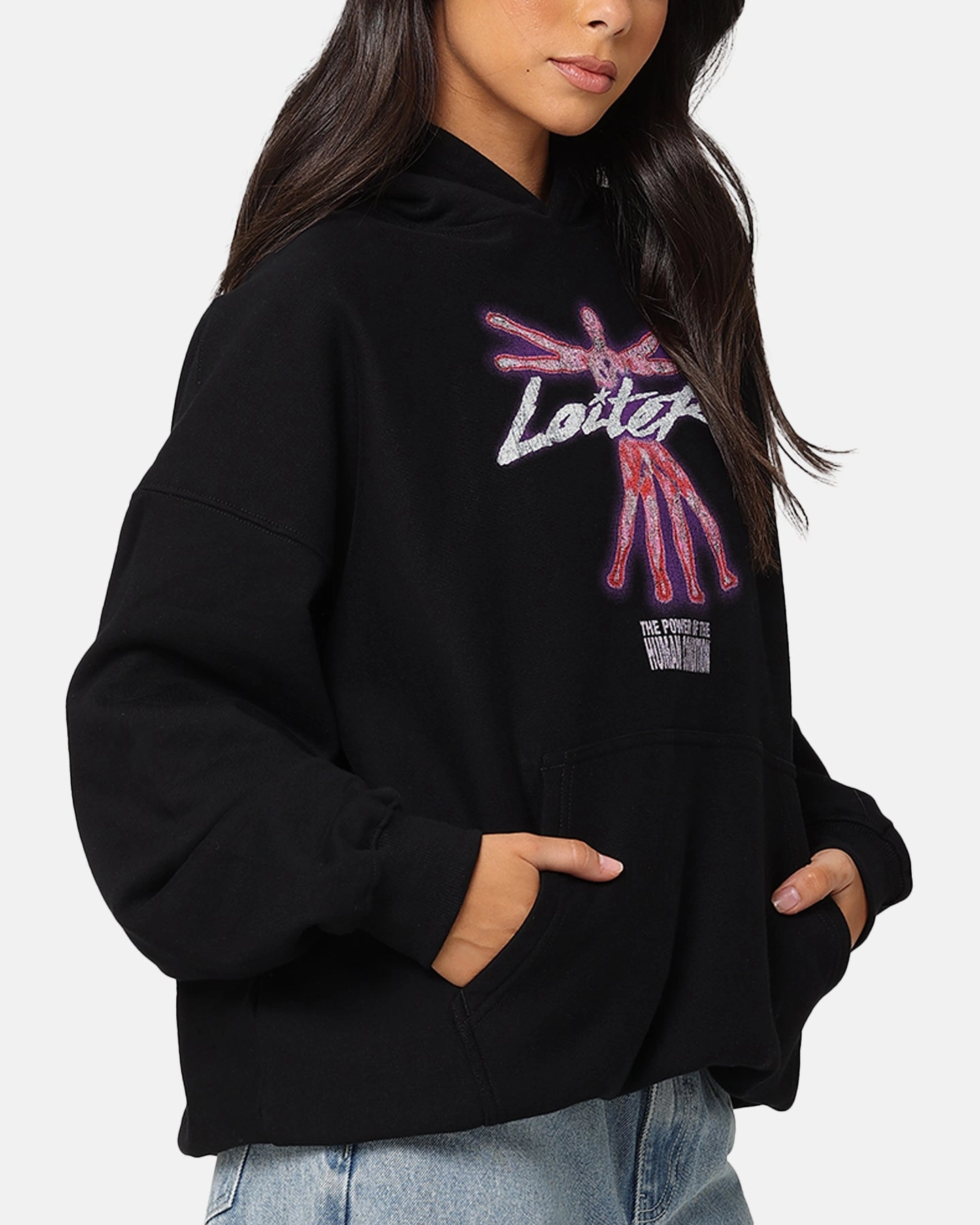 Document Loiter Human Condition Hoodie Black