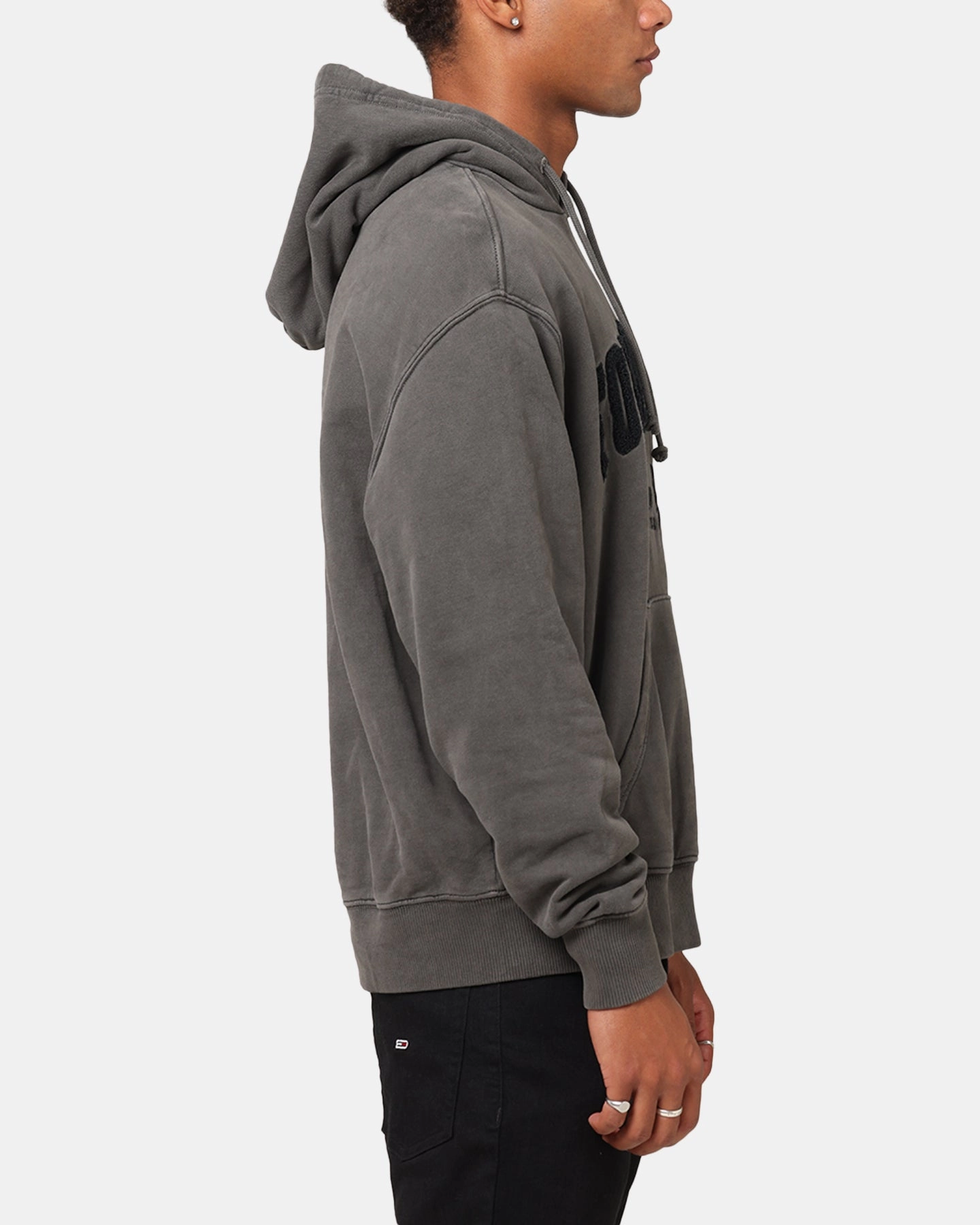 Tommy Jeans Relaxed Vintage Varsity Hoodie Black College Campus Family gathering wear