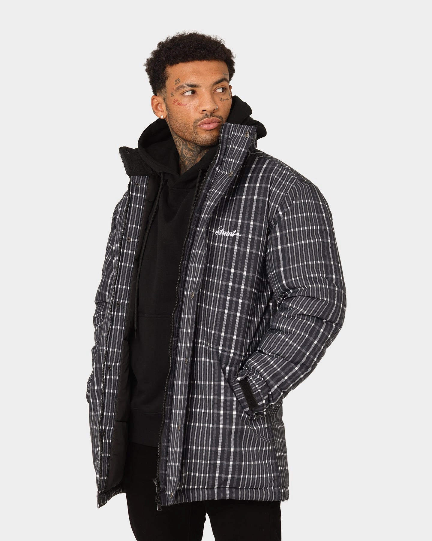 Saint Morta Mercy Merci Plaid Jacket Black Adaptive Temperature Control All-Season Outerwear