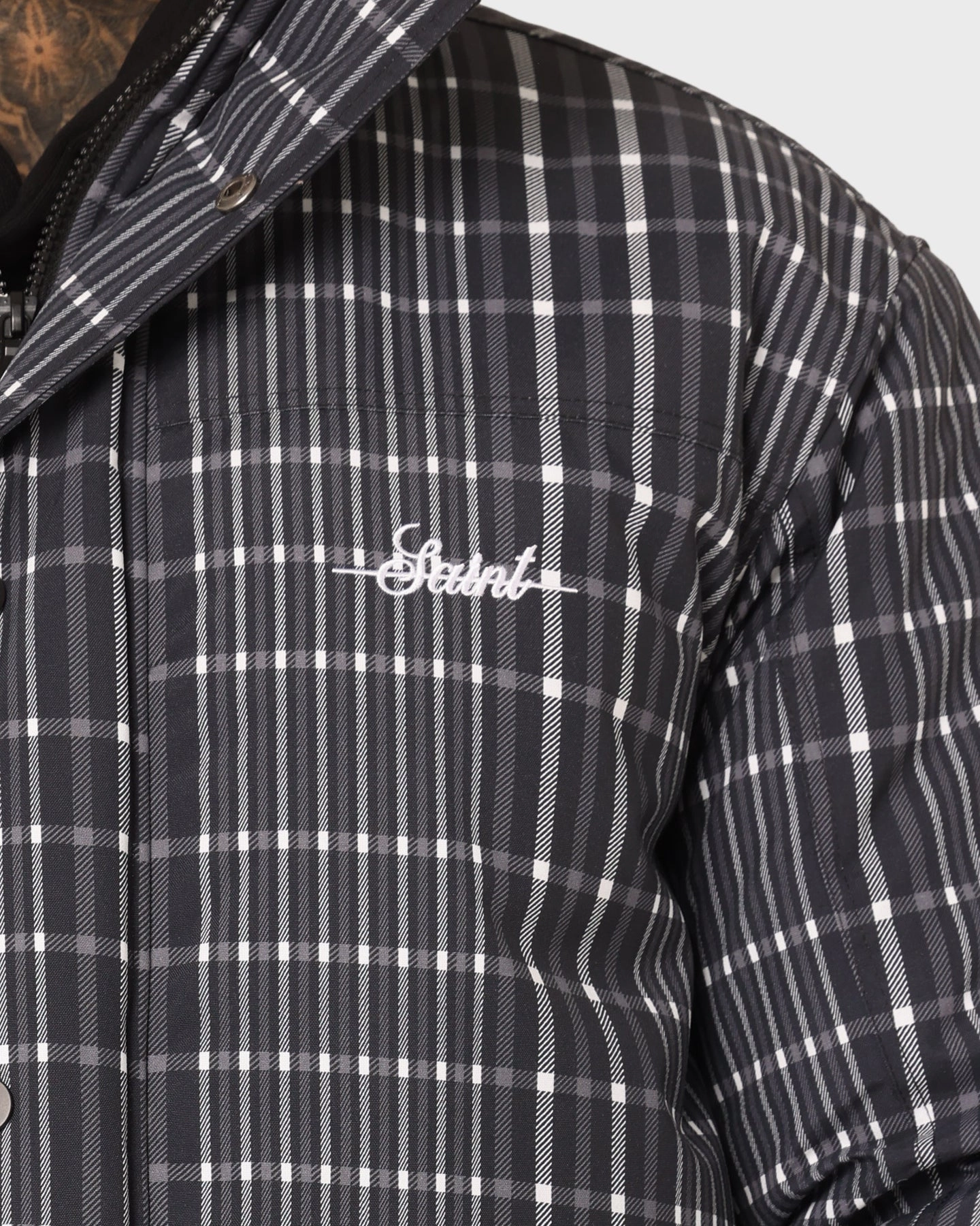 Saint Morta Mercy Merci Plaid Jacket Black Avoid Flexible Cuff