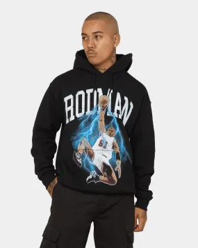 Rodman Brand Rodman Glow Dunk Hoodie Black Layered Security Pockets Approach