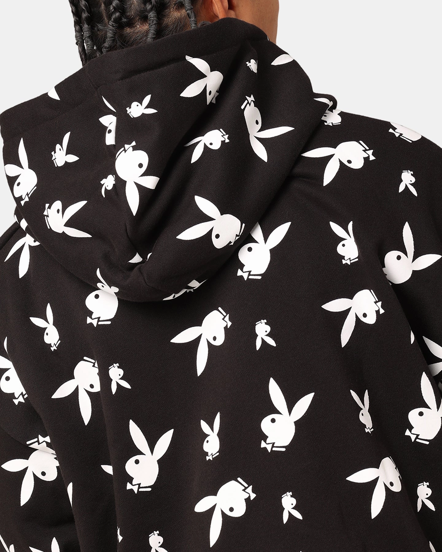 Playboy Gold Bunny All Over Hoodie Black Street Comfort variety