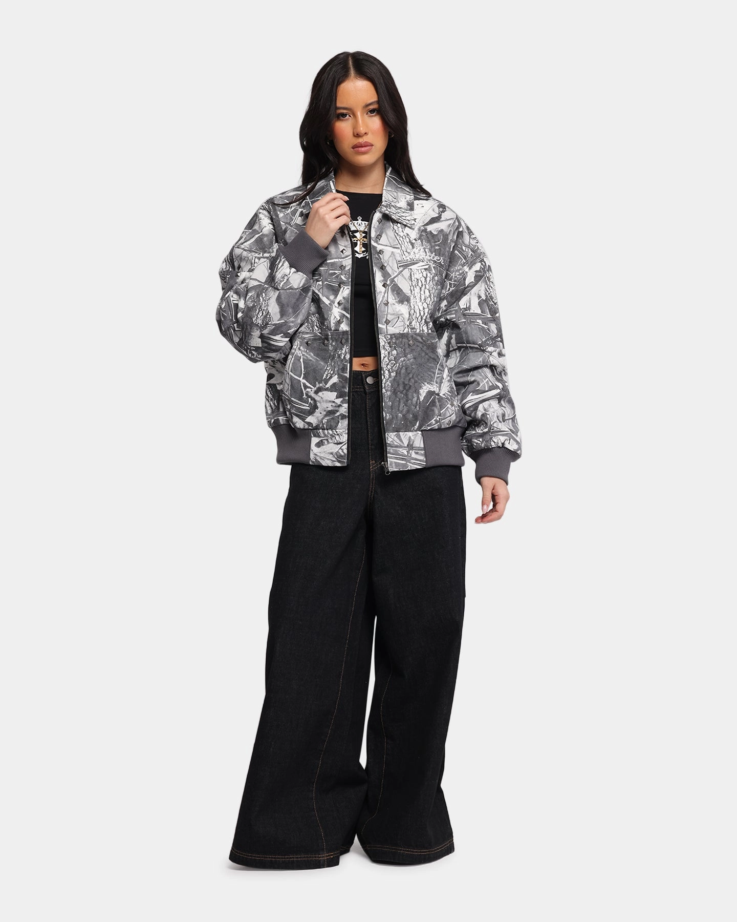 Loiter Chopper Work Jacket Real Tree Camo hip length Checkered