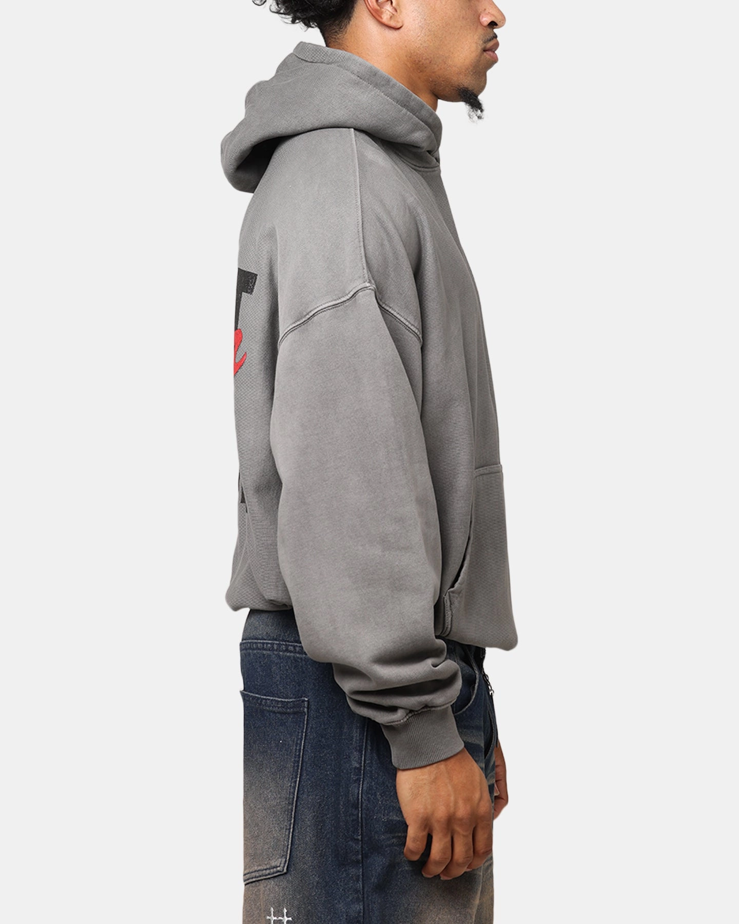 Saint Morta Forever Boxy Hoodie Washed Charcoal Linen blend