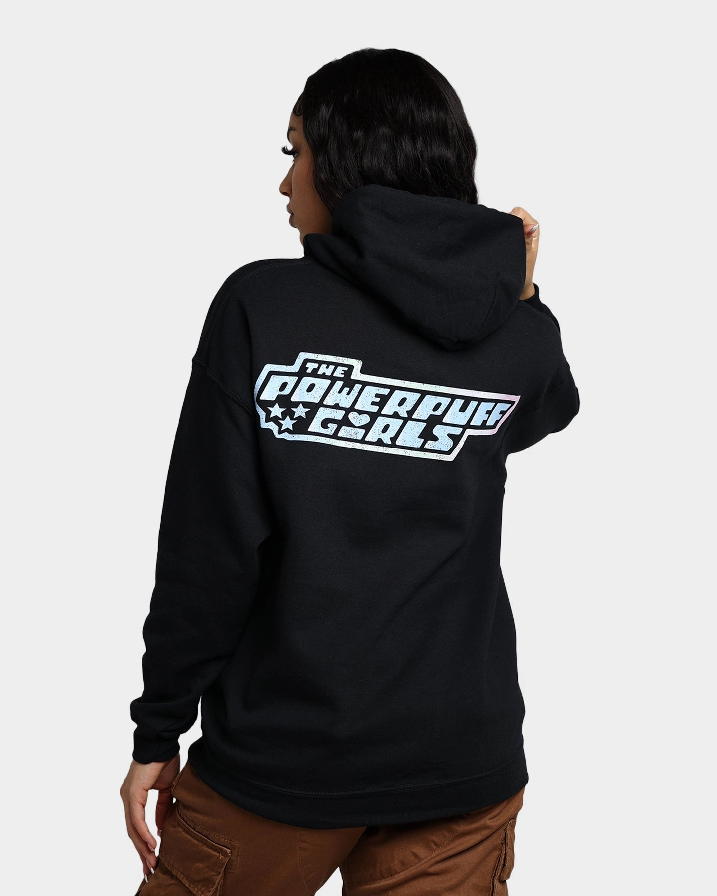 Forget American Thrift X Powerpuff Girls Powerpuff Grid Logo Hoodie Black
