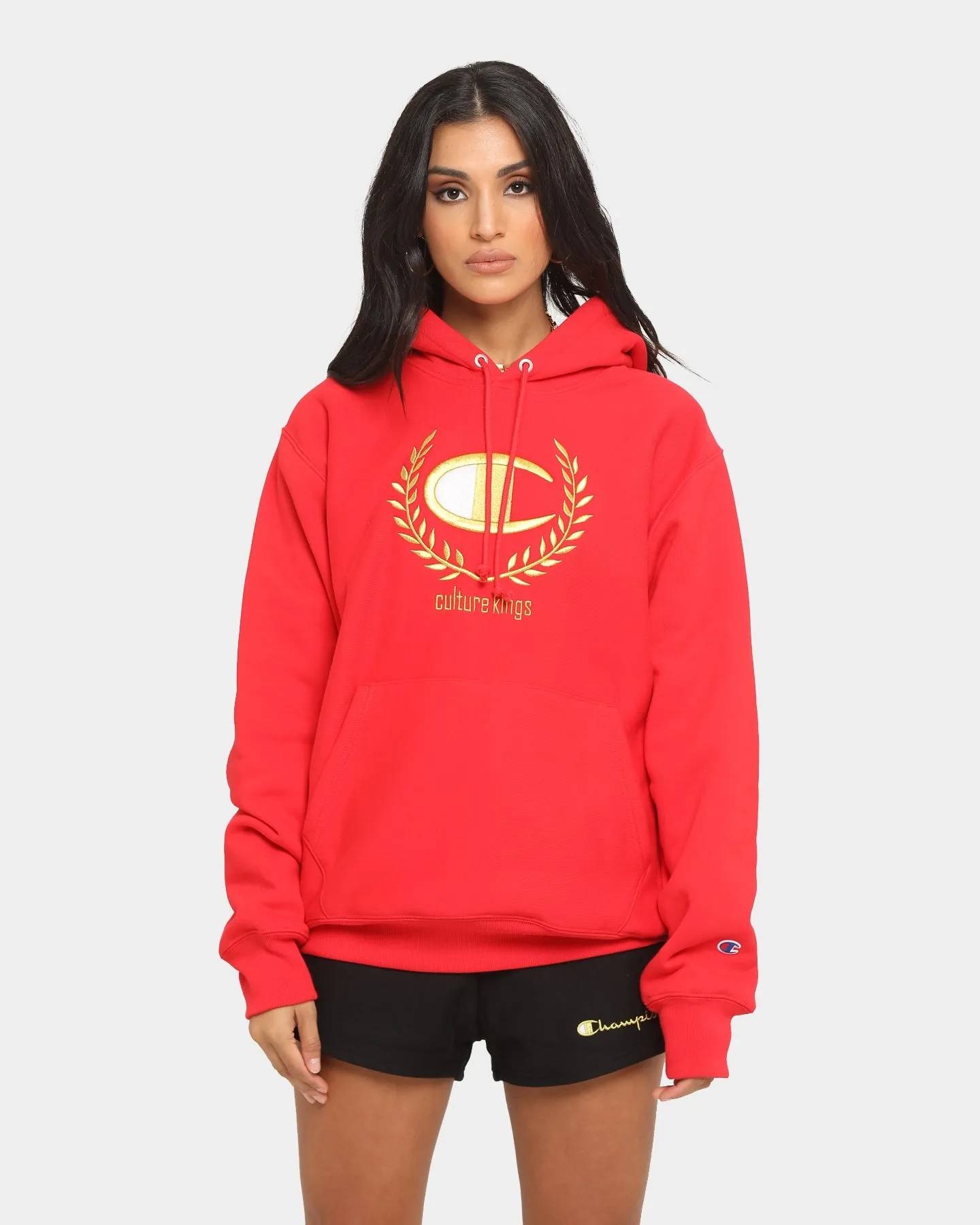 Labor Champion Champion x Culture Kings Rev Weave Hoodie Red/Gold