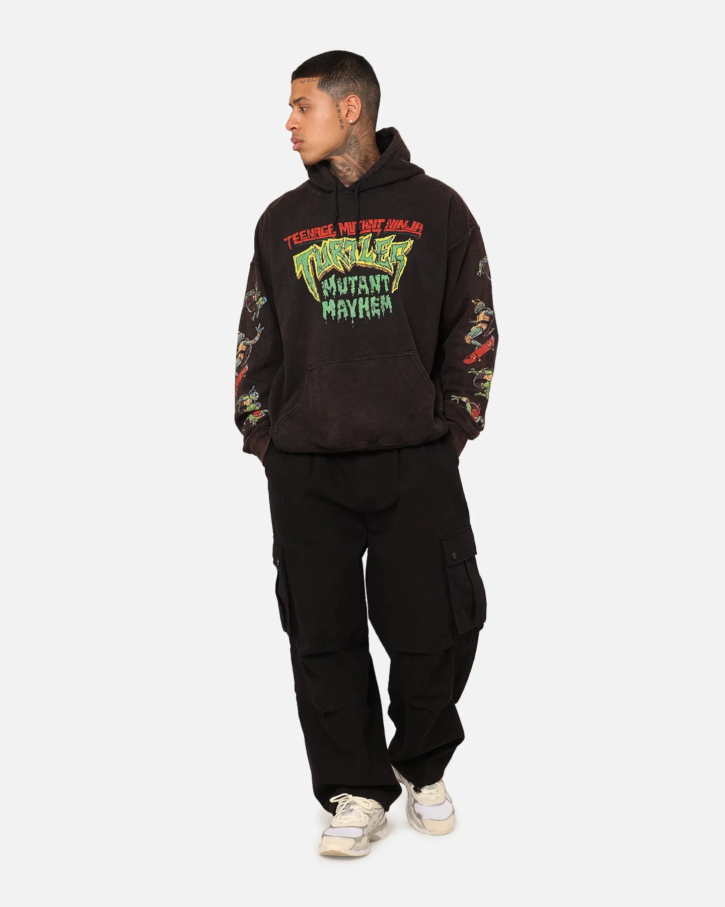 Desire Goat Crew X Teenage Mutant Ninja Turtles Mutant Mayhem Vintage Hoodie Black