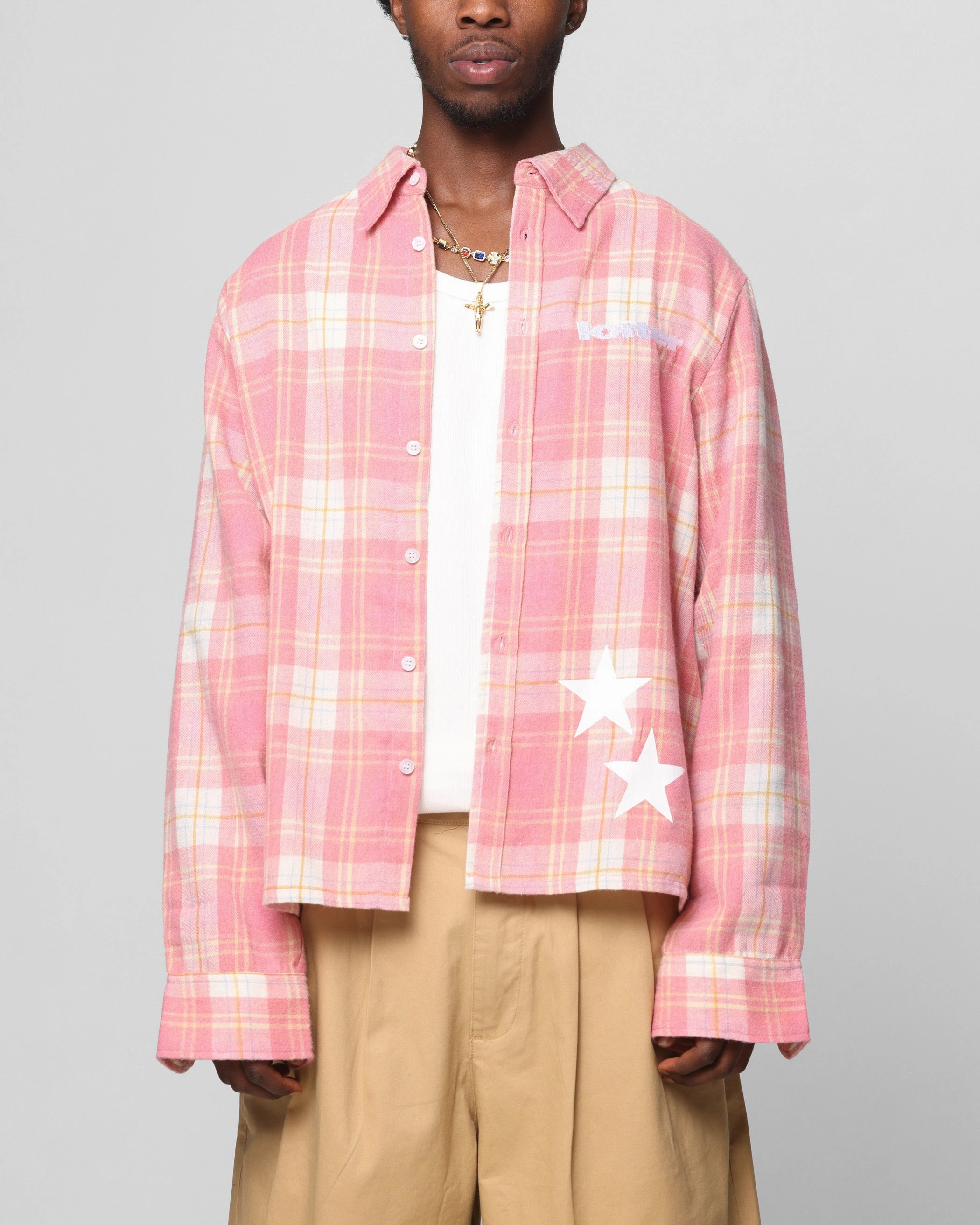 Loiter Solar Button Up Shirt Red Check Button-up