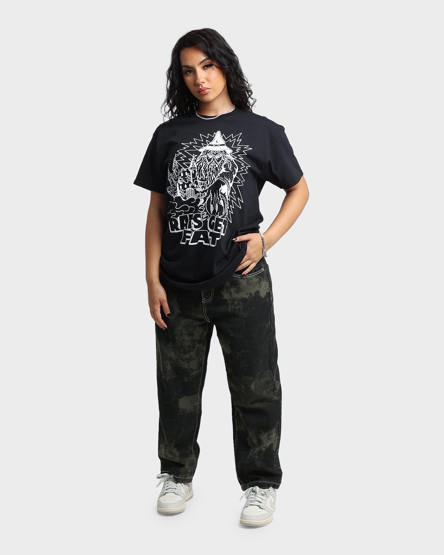 Temperature Regulating Versatile Wardrobe Piece Rats Get Fat Wild Wizard T-Shirt Black