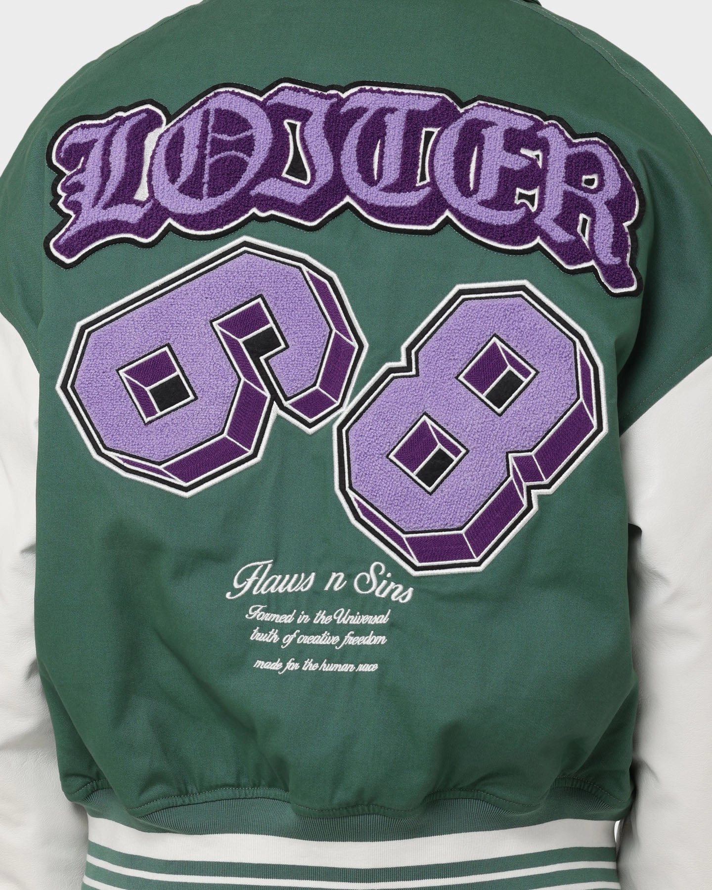 Loiter Ethereal Varsity Jacket Green slim Pub