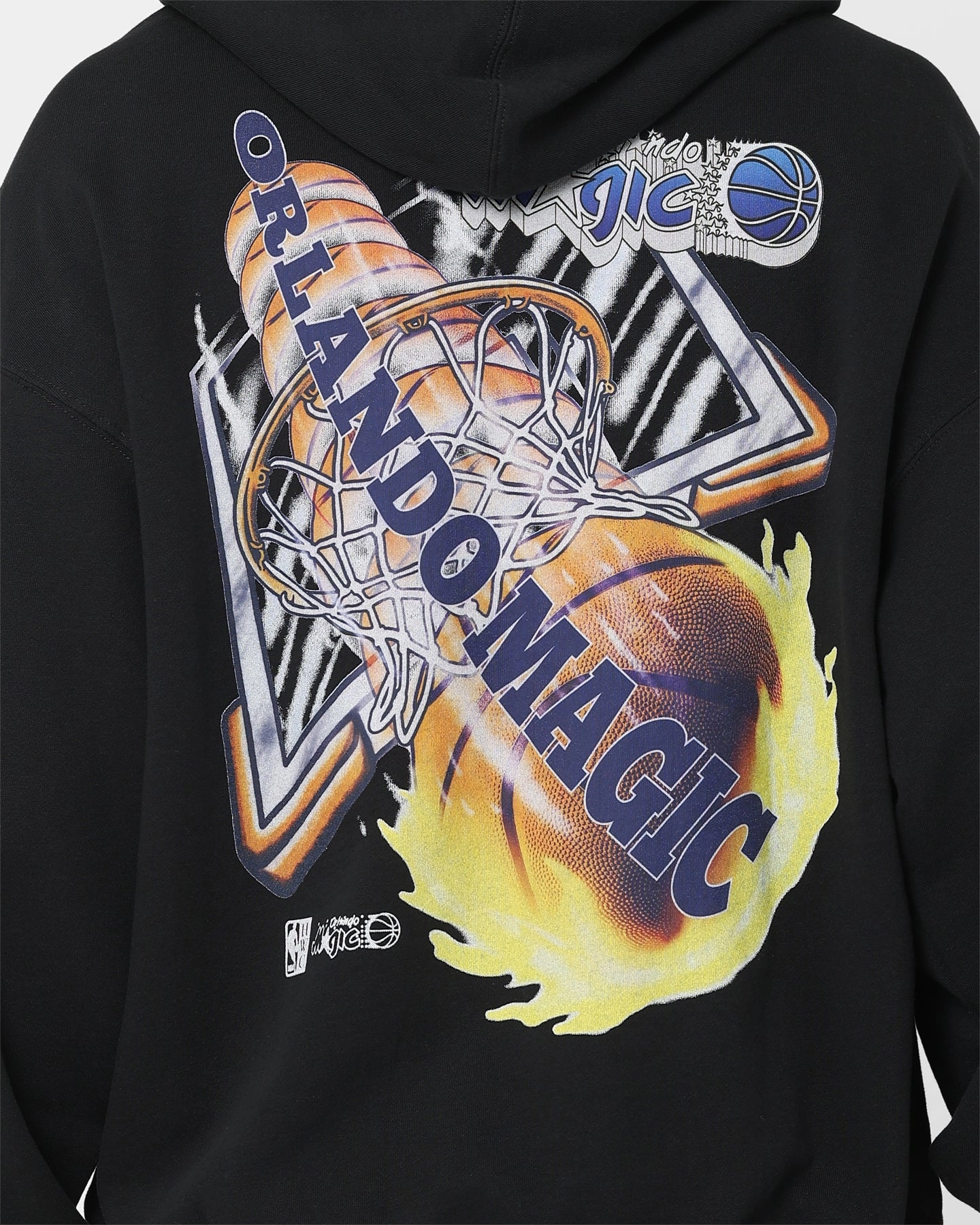 Mitchell & Ness Orlando Magic Fireball Hoodie Black Weekend Vibe Windproof Barrier Design
