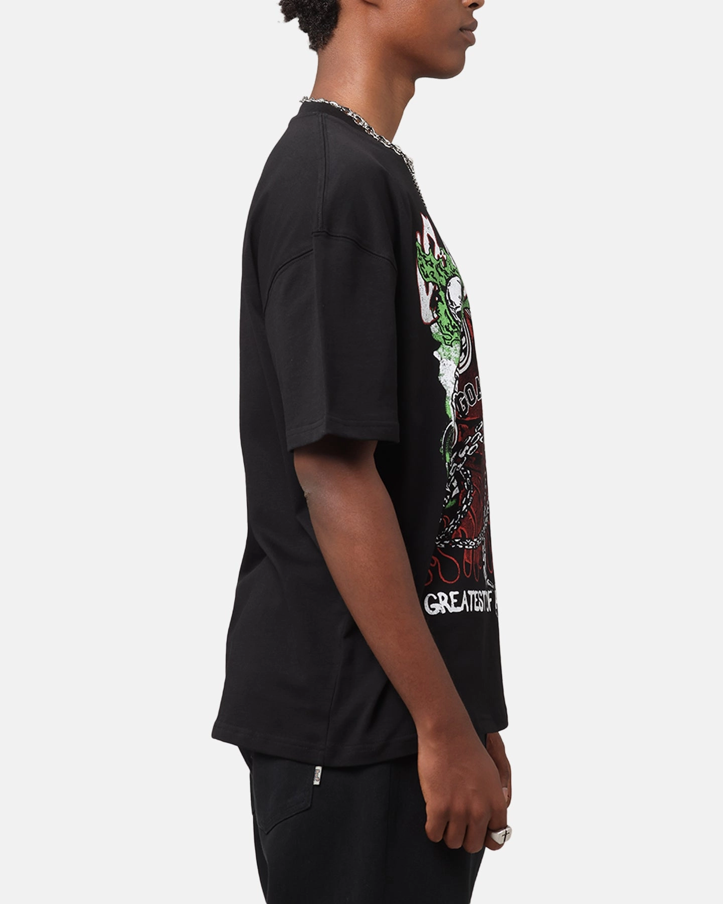 Unisex Fit Goat Crew Goat Skull Vintage T-Shirt Black