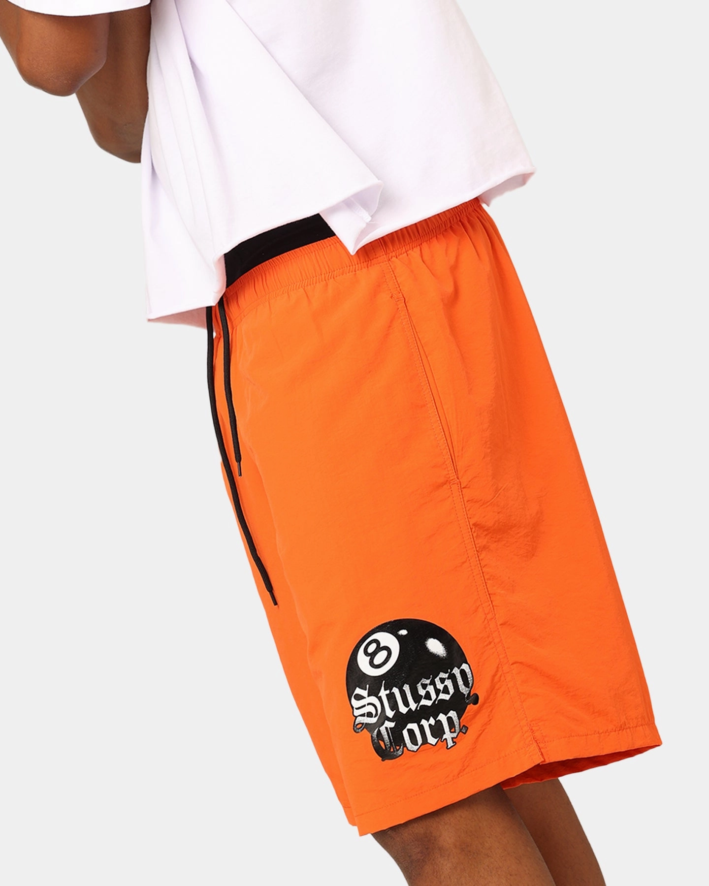 St??ssy 8 Ball Corp Nylon Shorts Coral Anti Friction Seams Multi Pocket Design