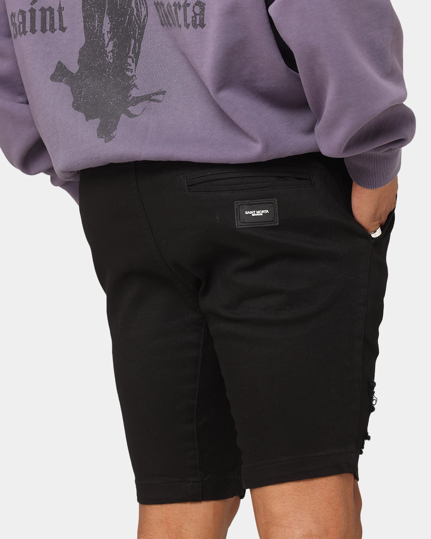 Flex Waist System Saint Morta Annex V2 Denim Shorts Black