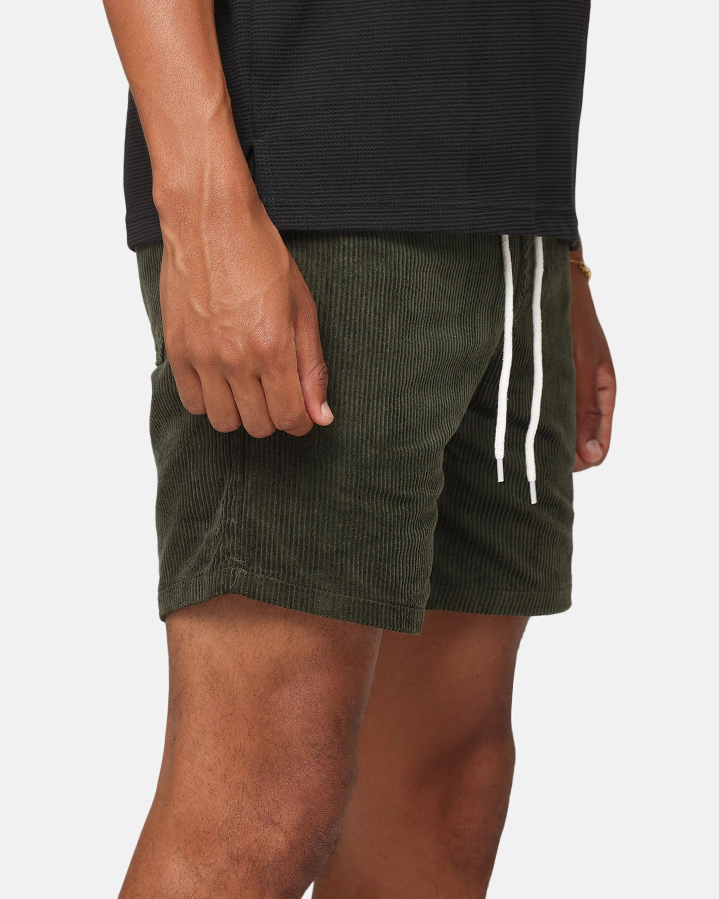 Fashion Accessory Snag Free Design XXIII Riven Corduroy Shorts Dark Green