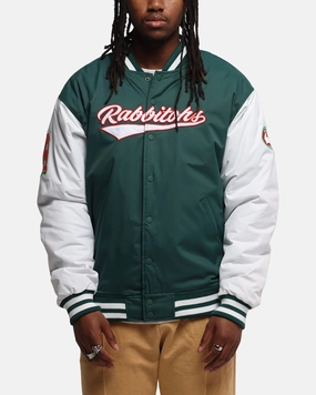 Suede Adult Bleacher Athletic South Sydney Rabbitohs NRL 1908 Baseball Varsity Jacket Official Team Colour