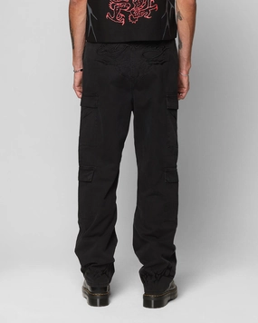 Ed Hardy Electric Cargo Pants Washed Black Functional Fit Tagless Labeling