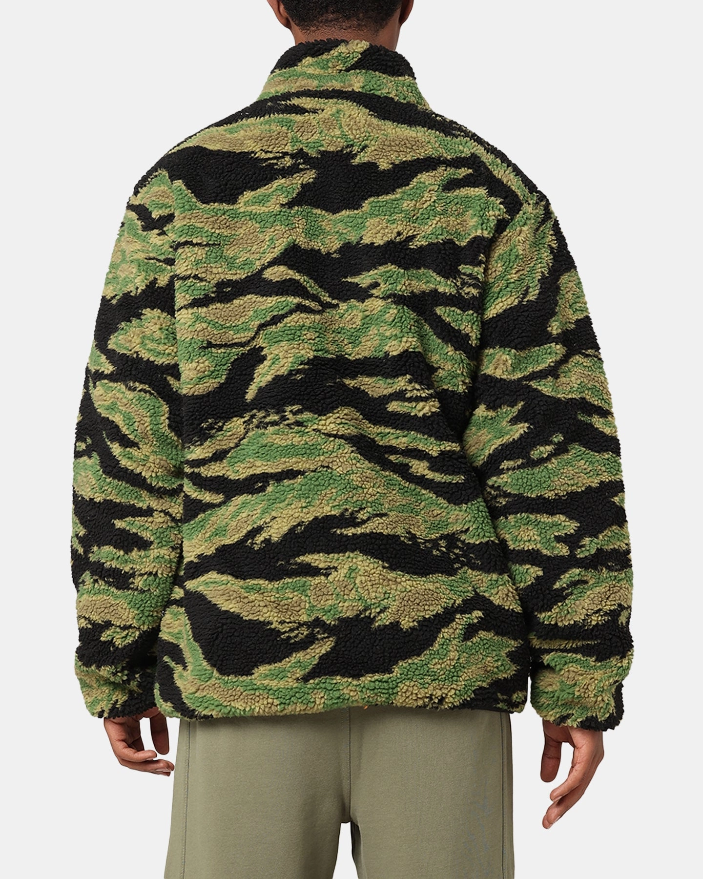 Stand Up Collar Light Reflective Trims X-Large Reversible Sherpa Jacket Black/Camo