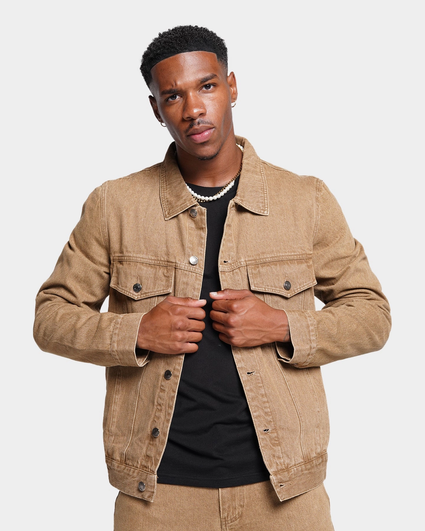XXIII Gabriel Washed Denim Jacket Washed Brown Water Resistant Applaud