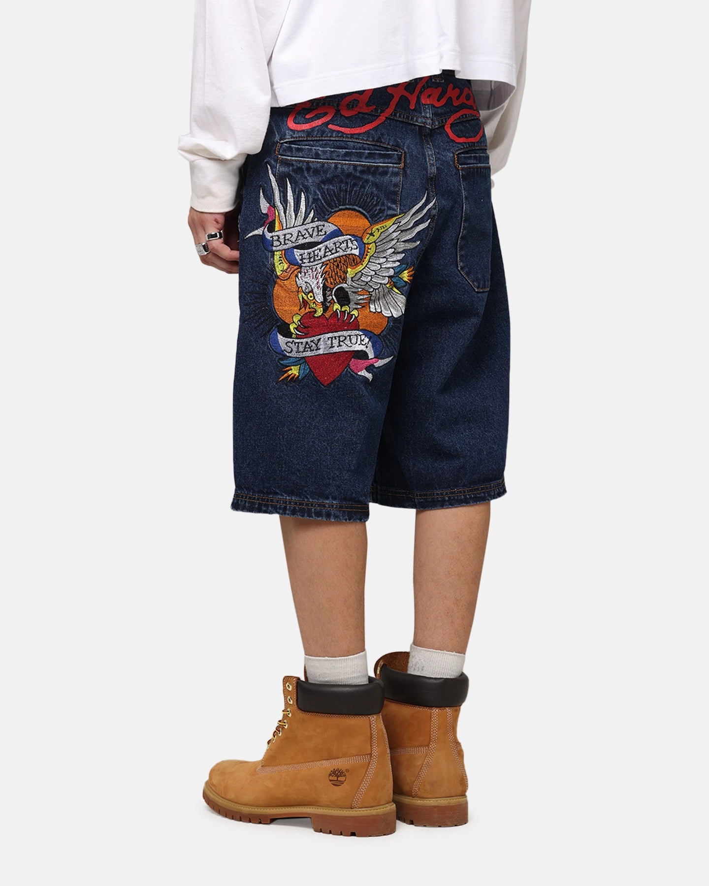 Ed Hardy Brave Hearts Jorts Indigo All Purpose