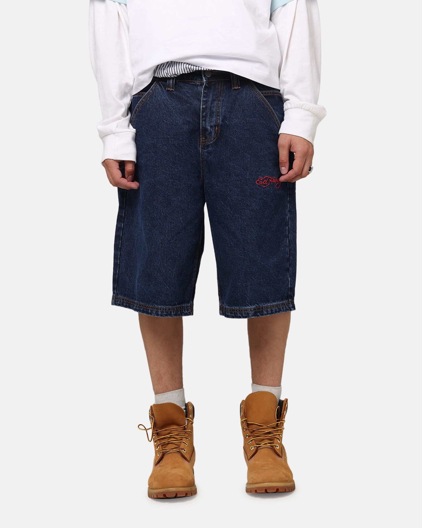 Everyday Style Ed Hardy Brave Hearts Jorts Indigo