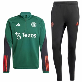 Manchester United green training technical Soccer tracksuit 2024 - Adidas Reinforced Stress Point Stitching Tear Resistant Reinforcements