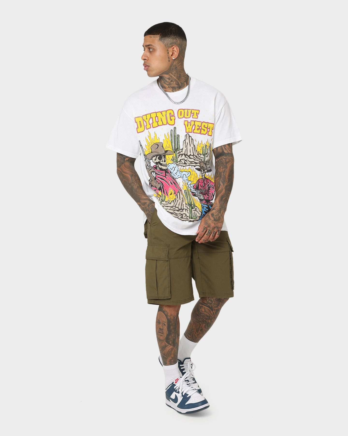 Goat Crew Dying Out West Vintage T-Shirt White Ultra Soft Blended Textile AntiBacterialTreatment