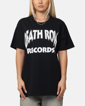 Deathrow Records Basic Logo T-Shirt Black Street Comfort Fit for All Seasons