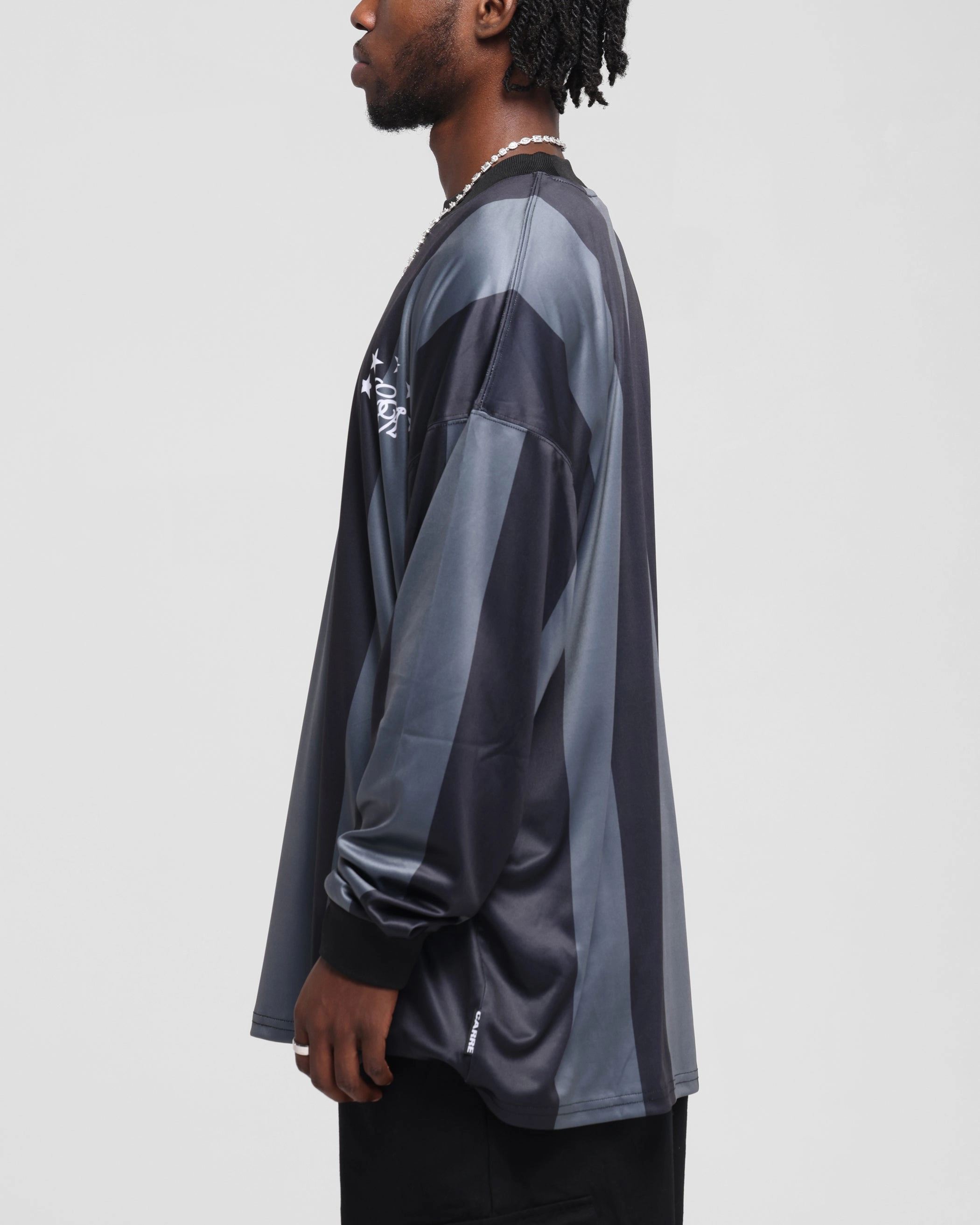 Trendy Wear Carre Academy Oversized Long Sleeve T-Shirt Black/Grey