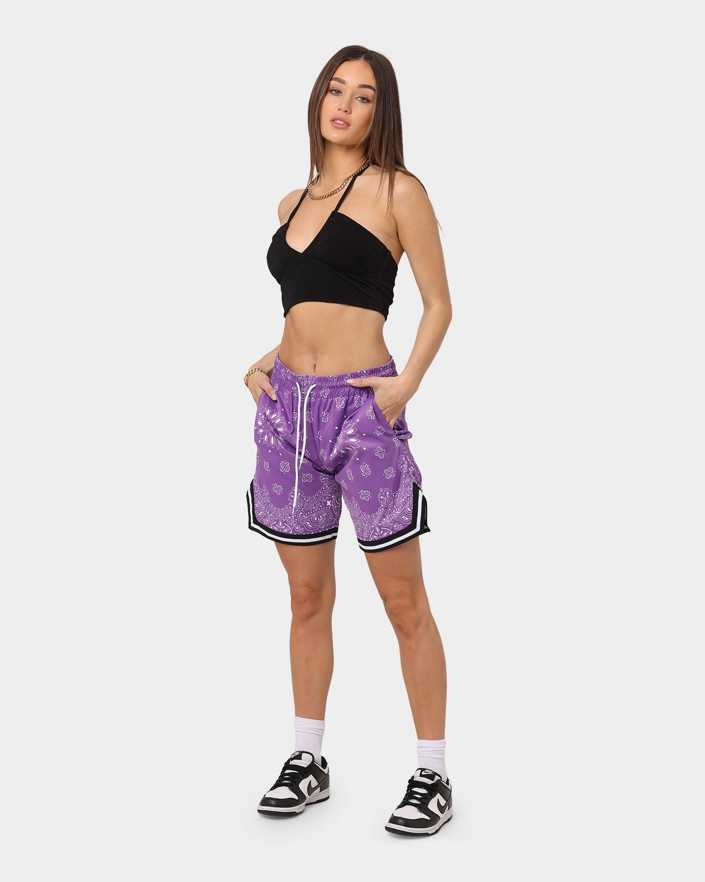 XXIII Mike Paisley Basketball Shorts Purple Casual Look