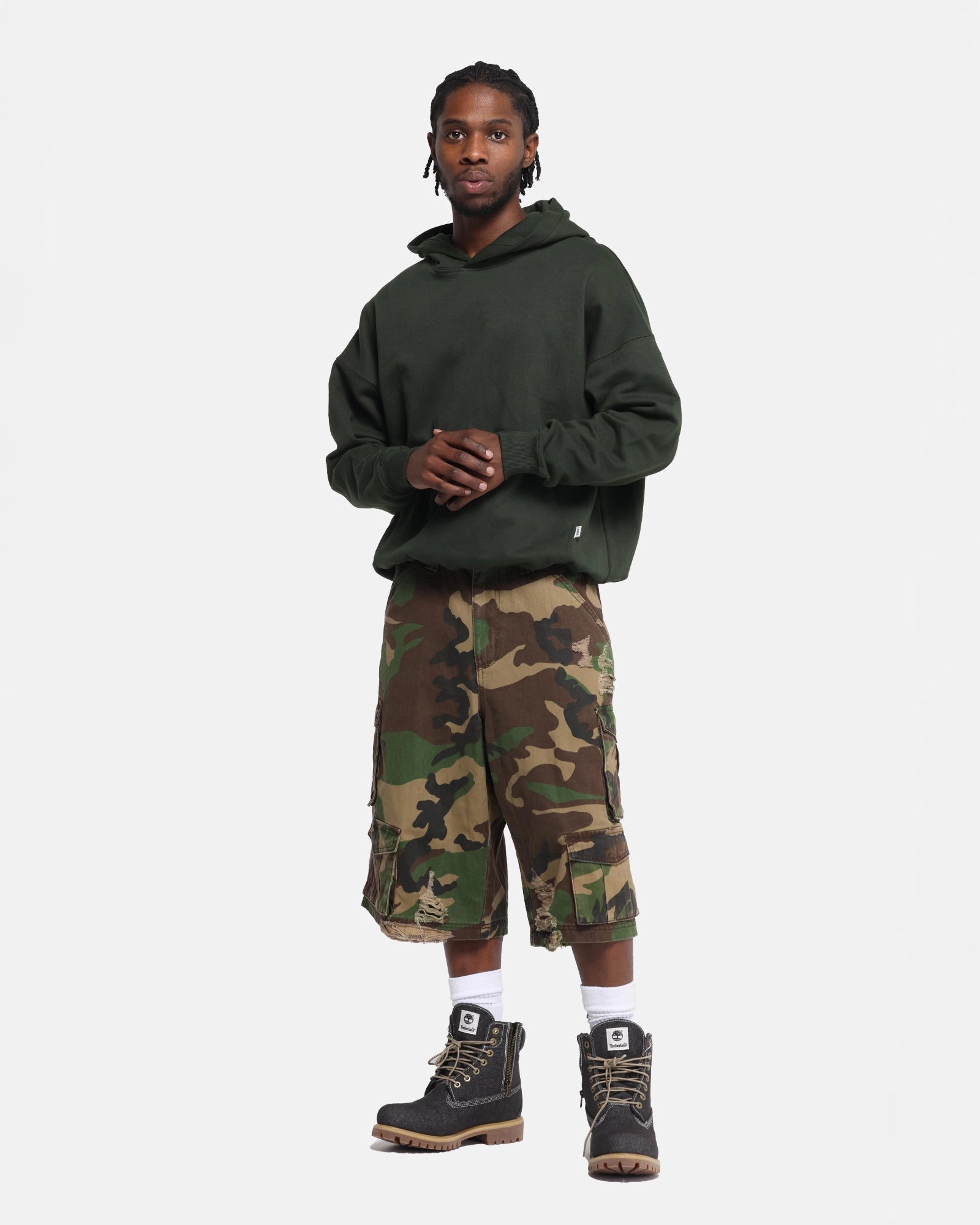 Carr?? Blanc Oversized Hoodie Dark Green Camping Essential