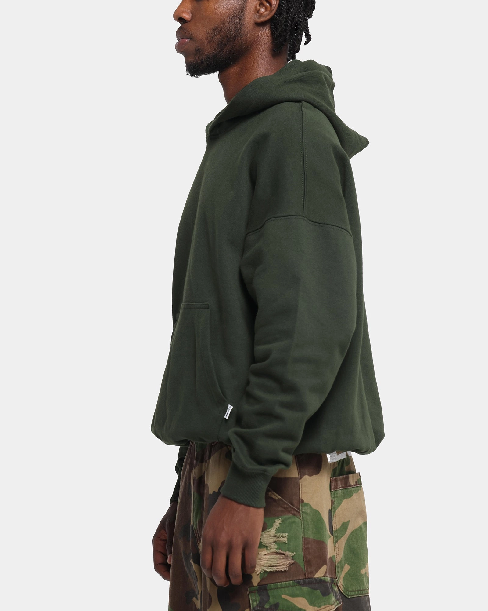 crew neck Carr?? Blanc Oversized Hoodie Dark Green
