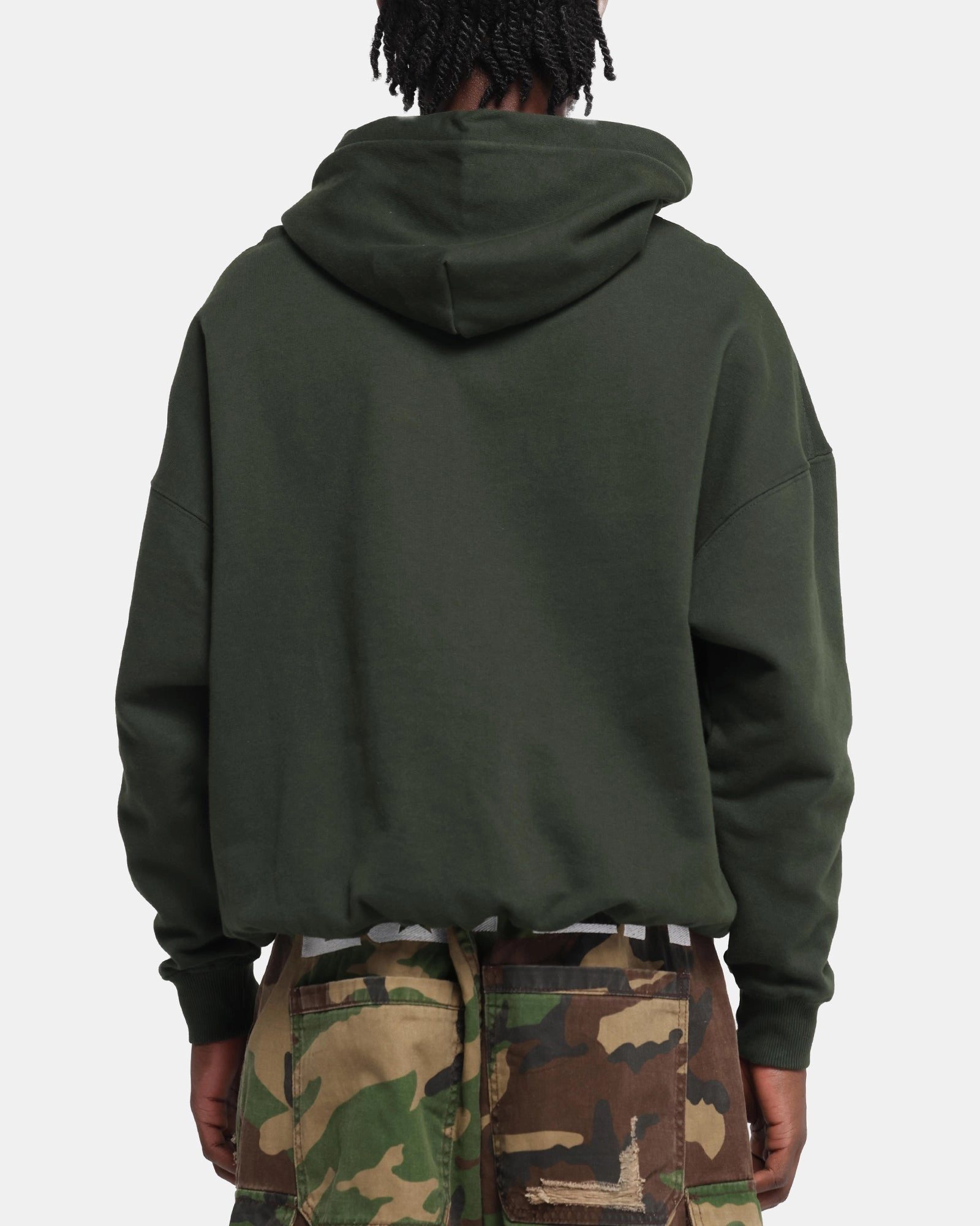 Carr?? Blanc Oversized Hoodie Dark Green Heat Reflective Coating Concert Going