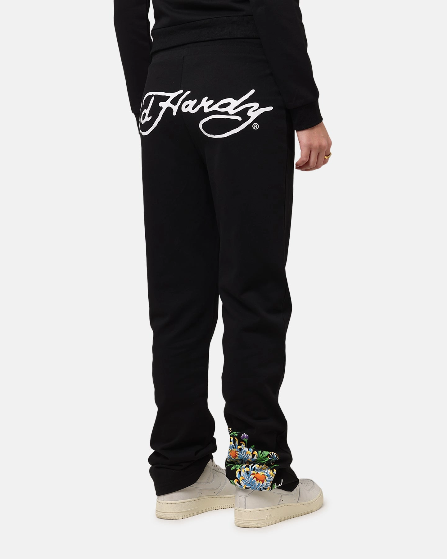 Ed Hardy Women's Flora Trackpants Black Reflective accents