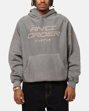 The Anti Order Tori Boxy Hoodie Washed Charcoal Long Sleeves